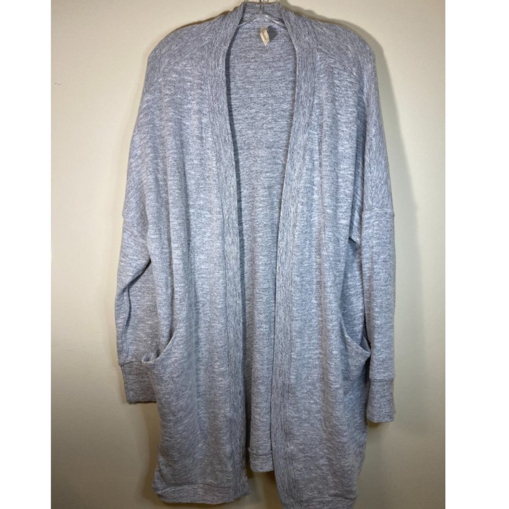Wishlist Women's Gray Long Sleeve Knitted Cardigan Top Open Front Size Medium